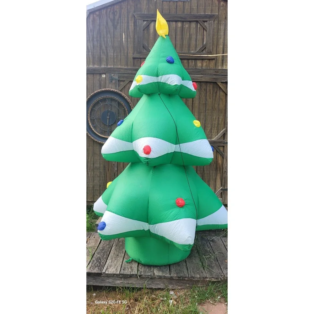 8 Ft Tall Inflatable Christmas‎ Tree W Flashing LED Lights Erins Holiday Home